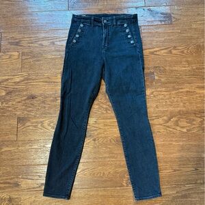 GAP Denim True Skinny High Rise Jeans - Dark Gray